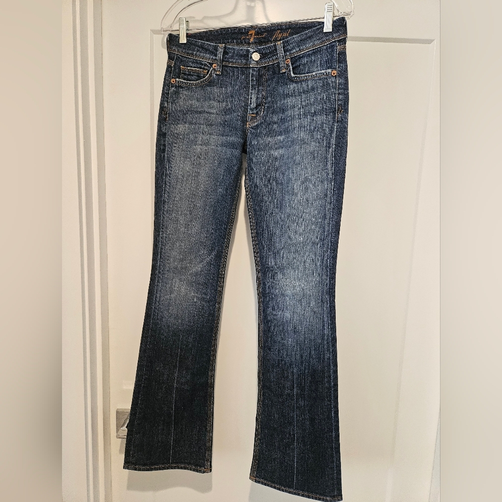 7 For All Mankind Dark Blue Flare Jeans